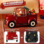 Musical Red Truck Snow Globe with Swirling Glitter with Santa, Christmas Tree,Gifts,Bear,Small Train,Christmas Decoration