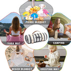 G GOOD GAIN Waterproof Picnic Blanket Portable with Carry Strap for Beach Mat or Family Outdoor Camping Party (Berry Blue)