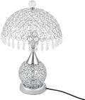 Eapmic Table Lamp,Bedside End Table Lamp Modern Nightstand Desk Lamp Geometric Lamp with Shade for Living Bedroom Office(Modern,Style 5,Silver)