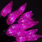 WATERGLIDE Halloween C6 String Lights, 33ft 100 LED Black Wire Fairy Lights with 29V Safe Adaptor, 8 Lighting Mode, Waterproof for Indoor Outdoor Patio Xmas Tree Party Decor, Purple