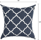 Outdoor Throw Pillows Water Resistant 18x18 inch,Decorative Throw Pillow with Insert Set of 2,Hidden Zipper Headrests for Patio Furniture Sofa Couch Chair (Blue Geometry)