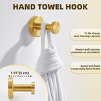 APLusee Brushed Gold Towel Hook for Bathroom, 304 Stainless Steel Round Towel Hanger, Heavy Duty Wall Hook for Kitchen Garage Wall Mounted