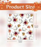 MAMUSE Fall Shower Curtain for Bathroom Stall Cute Decorative Waterproof Unique Design TeenWomen Cortinas de Baño Bathtub 72 x72 Inch, Pumpkins Flowers