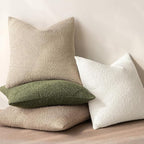 MIULEE Textured Boucle Throw Pillow Cover Olive Green Accent Solid Lumbar Spring Pillow Case Decorative Soft Pack of 1 Couch Cushion Chair Sofa Bedroom Livingroom Home Decor,12x20 Inch