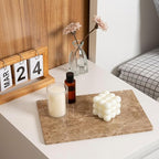 Natural Marble Cutting Boards for Kitchen - 12" x 8" Multi-Purpose Pastry Marble Tray Cheese Board Marble Slab for Counter, Bathroom Perfume Tray Jewelry Candle Plate (Light Emperador)