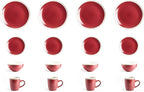 Rock Ridge Speckled Stoneware Dinnerware Set (16pc Set, Ruby and Ivory)