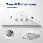 Corner Shower Shelf 2 Pack, 304 Stainless Steel Grout in Shelves for Bathroom, 10'' Recessed Shelf Rack for Tiled Wall, No Drilling Needed (10'', Silver)