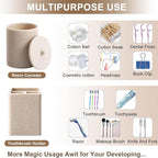 Resin 6 Pcs Beige Bathroom Set Complete with Toothbrush Holder, Lotion Soap Dispenser, 2 Qtip Holder Dispensers,Vanity Tray,Bathroom Tumbler - Countertop Vanity Organizer - Bathroom Accessories Set