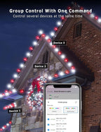 Smart RGB C9 Outdoor 79FT 100LED Chasing Effects Christmas Lights with Timer, Music Sync APP & Remote, Waterproof Extendable Color Changing String Lights for House