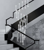 20-Lights Chandelier LED Dimmable Chandeliers for Entryway Flush Mount Ceiling Pendant Light Fixture Crystal Chandeliers for Living Room Chrome Finished Lighting Modern 156in High Ceiling Chandelier