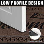 Yimobra Welcome Mat, Heavy Duty Sturdy Door Mats for Home Entrance Outdoor Indoor, Front Doormat for Outside Patio Floor Entry Porch Garage Office, Waterproof, Low Profile, 36x24, Coffee