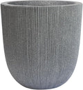 14.8" Tall Round Plastic Planter for Indoor Outdoor Plants, Large Indoor Outdoor Plant Pots with Drainage Hole and Plug, Flower Pots for Plants, Modern Decorative Planter Pots for Home Garden Patio