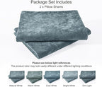 PHF Truly Velvet Pillowcases Standard Size, No Insert, 2 Pack Ultra Soft Breathable Pillow Shams Covers with Envelope Closure, 20" X 26" Luxury Cozy Warm Fuzzy Flannel, Stormy Blue