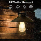 pearlstar Solar Lantern Outdoor Hanging Light Metal Farmhouse Solar Lamp with Warm White Edison Bulb Design for Garden Yard Patio Porch Decor (Brushed Copper)