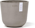 Ecopots Oslo Mini Durable Modern Round Indoor/Outdoor Recycled-Based Composite Flower Pot Planter, Taupe, 6"