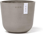 Ecopots Oslo Mini Durable Modern Round Indoor/Outdoor Recycled-Based Composite Flower Pot Planter, Taupe, 6"