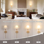 Battery Operated Wall Sconces Set of 2, Beech Color Wall Lamp 5000 mAh Rechargeable Bulb with 12 RGB Colors Dimmable Wall Sconce for Living Room Bedroom