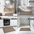 Bathroom Rugs 24" x 36", Non-Slip Extra Soft Absorbent Bath Rugs, Machine Washable Quick Dry Bath Mats for Bathroom Floor, Shower, Bathtub and Sink, Grayish Brown & Coffee