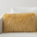 Phantoscope Faux Fur Pillow Cover Decorative Fluffy Throw Pillow Mongolian Luxury Fuzzy Pillow Case Cushion Cover for Bedroom and Couch,Ginger 12 x 20 Inches