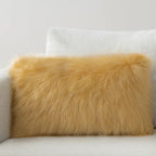 Phantoscope Faux Fur Pillow Cover Decorative Fluffy Throw Pillow Mongolian Luxury Fuzzy Pillow Case Cushion Cover for Bedroom and Couch,Ginger 12 x 20 Inches