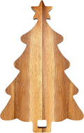 16.5" Wooden Christmas Tree Charcuterie Boards Acacia Wood Cutting Board with Handle Christmas Kitchen Decor Gifts Xmas Serving Cheese Board Festive Decorative Food Tray Holiday Xmas Tree Platters