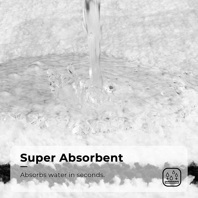 GRANNY SAYS Microfiber Bathroom Rugs Non Slip Washable, Water Absorbent Bathroom Mats for Tub Non Slip, Soft Bath Mats for Floor & Shower, Long Bath Rug, 24" x 36", Black Bath Rug