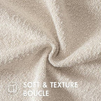 MIULEE Textured Boucle Throw Pillow Cover Beige Accent Solid Lumbar Pillow Case Decorative Soft Pack of 1 Couch Cushion Chair Sofa Bedroom Livingroom Home Decor,20.x14 Inch