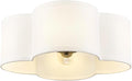 Black Flush Mount Ceiling Light, 4-Light 14Inch Light Fixtures Ceiling Mount with Fabric Shade in Quatrefoil Shape, Ceiling Light for Nursery Hallway Bedroom Kitchen, AD-22007-4C-BK
