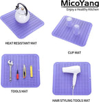 Silicone Dish Drying Mat for Multiple Usage,Easy clean,Eco-friendly,Heat-resistant Silicone Mat for Kitchen Counter or Sink,Refrigerator or Drawer Liner Light Purple XL 18 inches x 16 inches