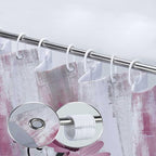 Rustic Farmhouse Shower Curtain, Farm Pink Daisy Floral Flowers and Butterfly on Country Wooden Shower Curtain for Bathroom, Pink Grey Bathroom Shower Curtains with 6PCS Hooks, 36X70IN