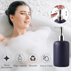 21 Pcs Bathroom Accessory Set with Waterproof Shower Curtain and Non Slip Mat,Resin Bath Set with Toothbrush Holder and Lotion Soap Dispenser,Bathroom Countertop Organizer Set for Home Apartment