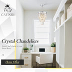 Modern Chrome Crystal Pendant Light, 3 Tiers K9 Crystal Chandelier Mini Ceiling Pendant Light Fixture for Kitchen Island Dining Room Hallway Bedroom Closet