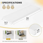 30 Inch Floating Shelves, 9.3" Deep Floating Shelf Wall Mounted, 30" Wall Shelves, Rustic Deep Bookshelf, Large Display Shelves & Storage Shelves for Bedroom, Living Room, White, Set of 2