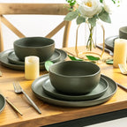 AmorArc Ceramic Dinner Plates Set of 6, Wavy Rim 10.5 Inch Stoneware Dish Set, Large Dinnerware Plates for Kitchen-Microwave&Dishwasher Safe, Scratch Resistant-Reactive Glaze Matte