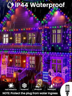 600LED Smart Color Changing Halloween Lights App Controlled, 208FT Waterproof RGB Xmas String Light Music Sync Multiple Modes, Christmas Lights with Remote & Timer Indoor Outdoor Halloween Decorations