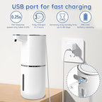 Foaming Soap Dispenser, Automatic Soap Dispenser, 13.5oz/400ml Automatic Soap Dispenser Touchless, USB Rechargeable 4 Level Adjustable Electric, for Bathroom, Kitchen,Hotel