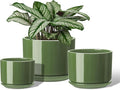 EFISPSS Ceramic Plant Pots, 4+5+6 Inch Pots for Indoor Plants, Planter Pot with Drainage Hole,Flower Pots for Succulent Cactus,Set of 3 - Patina
