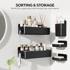 Nieifi Shower Sheves 5 Pack, Adhesive Shower Wall Shelf Organizer for Bathroom Organization, Black