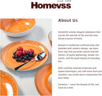 Highland 16-Piece Dinnerware Set Service for 4, Organic Shape Stoneware Plates and Bowls Set, Scratch Resistant, Microwave and Dishwasher Safe, Speckled Effect Handcrafted, Swirl Orange