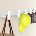 Wall Mounted Coat Rack-5 Hooks, Heavy Duty Stainless Steel Wall Hooks for Towel Coat Bag, Hat Rack Coat Hanger Coat Hooks Towel Racks for Bathroom Entryway Kitchen Hotel Office (White, 1 Pack)