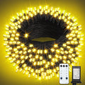 300 LED String Lights Outdoor, 100FT Warm White Christmas Lights for Outside with Remote, Timer Memory Function, 8 Modes Waterproof Fairy Lights Plug in, for Xmas Tree Bedroom Patio Party