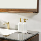 Gold Soap Dispenser Bathroom Set, Hand and Lotion Dispenser with Stainless Steel Pump, Perfect for Modern Bathroom Decor. (Gold)