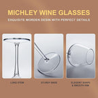 MICHLEY Floating Wine Glasses for Pool 18 OZ Unbreakable Tritan Plastic Stemmed Red Wine Glasses Ideal for Beach Bar Camping Dishwasher Safe, Set of 2