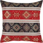 Tapestry Gobelin Red-Black 16"x16" Pillow Cover Sham Ethnic Turkish Kilim Tribal Style Throw Decorative for Home Decor, Sofa, Couch, Porch, Patio, Window Seat