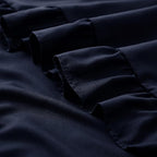 KKJIAF Ruffle Pillow Cases 24x24 Inches, Navy Blue Square Ruffled Pillow Covers Set of 2, Microfiber Wrinkle Resistant Pillow Shams with Envelope Closure for Sofa Bed Living Room
