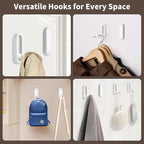 4Pcs Foldable Wall Hooks, Zinc Alloy Folding Hook White, Heavy Duty Folding Coat Hooks Wall Mounted for Hanging Coat Towels Bags Keys (White, 4 Pack)