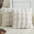 MANDIOO Pack of 2 Thick Plush Wool Decorative Throw Pillow Covers Super Soft Wave Bubble Fur Velvet Cushion Covers Pillow Shams for Couch Bed Living Room 22x22 Inch Cream White