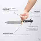 Black and Gold Knife Set with Block - 6-Piece Luxe Kitchen Knives with Block and Sharpener - Modern Black and Gold Kitchen Accessories for Stylish Cooking