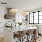 20 Inch Lantern Pendant Light, White Imitation Silk Lampshade, Bubble Pendant Light Fixture Ceiling Hanging Lamp Chandelier for Living Dinning Room Kitchen Island Bedroom Restaurant Cafe