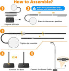 Floor Lamp, Adjustable Height Floor Lamps for Living Room Bedroom, 120 LED Super Bright Standing Lamp Remote & Touch Control Dimmable Gooseneck Tall Stand Reading Lamp for Office Craft, Black